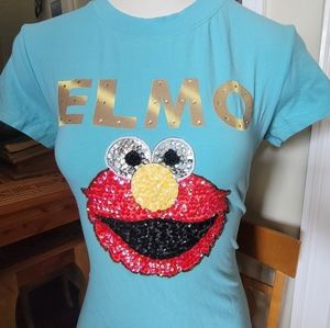 Vintage blue D&G Elmo sequined top tee tshirt